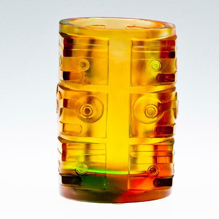 鹿港窯禮品館│居家開運琉璃筆筒,穩贏四方,增添桌面美感