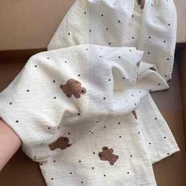 《4828》韓版小熊印花睡褲