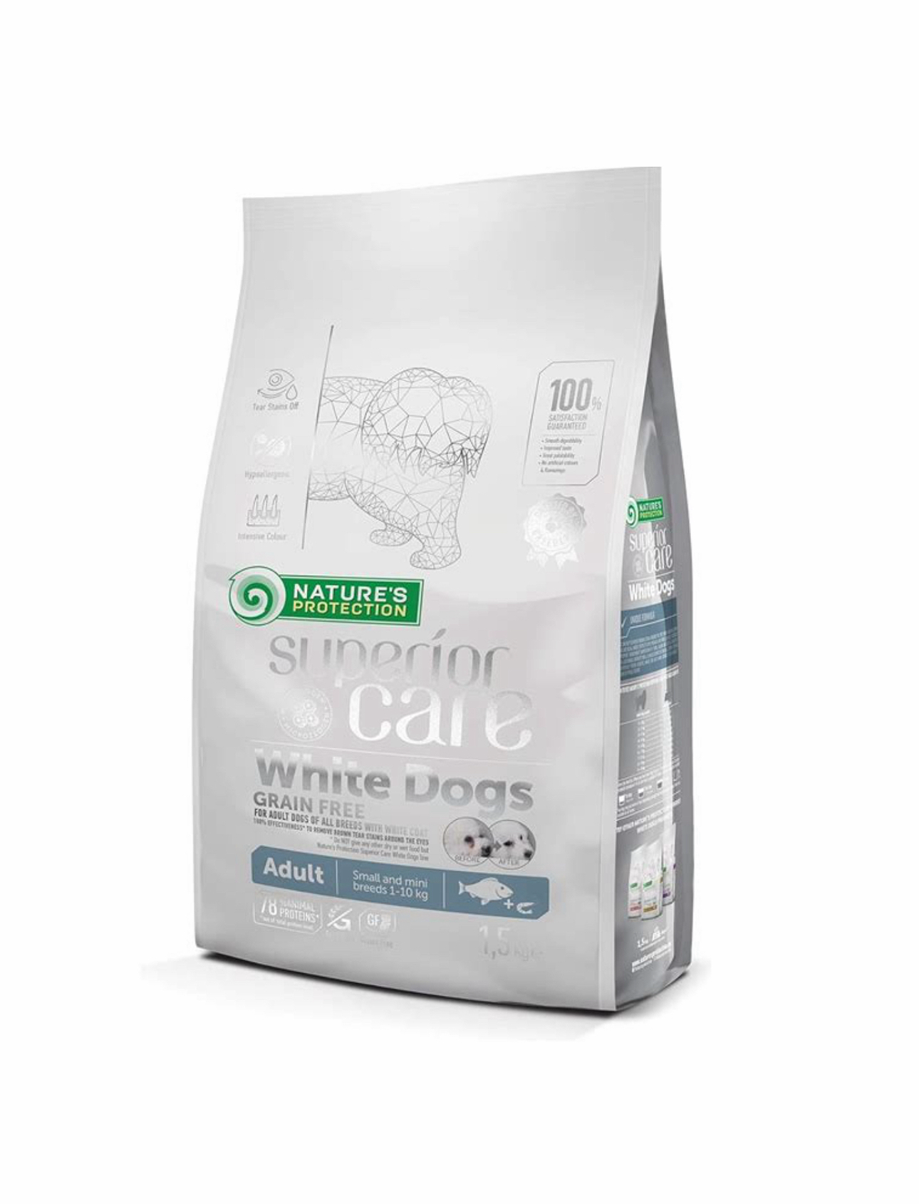 Nature's Protection 去淚痕美毛 低敏白魚 無穀物白毛色小型成犬糧 1.5kg（適合10個月或以上）