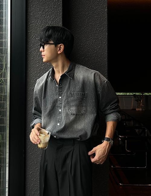 波士頓寬鬆牛仔襯衫