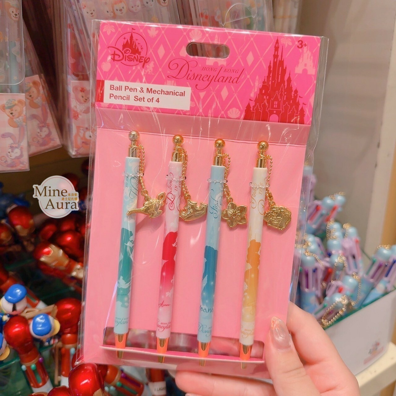 公主系列 Princess Line 公主集合 剪影圖案 墜飾造型 圓珠筆 4入組 -香港迪士尼樂園