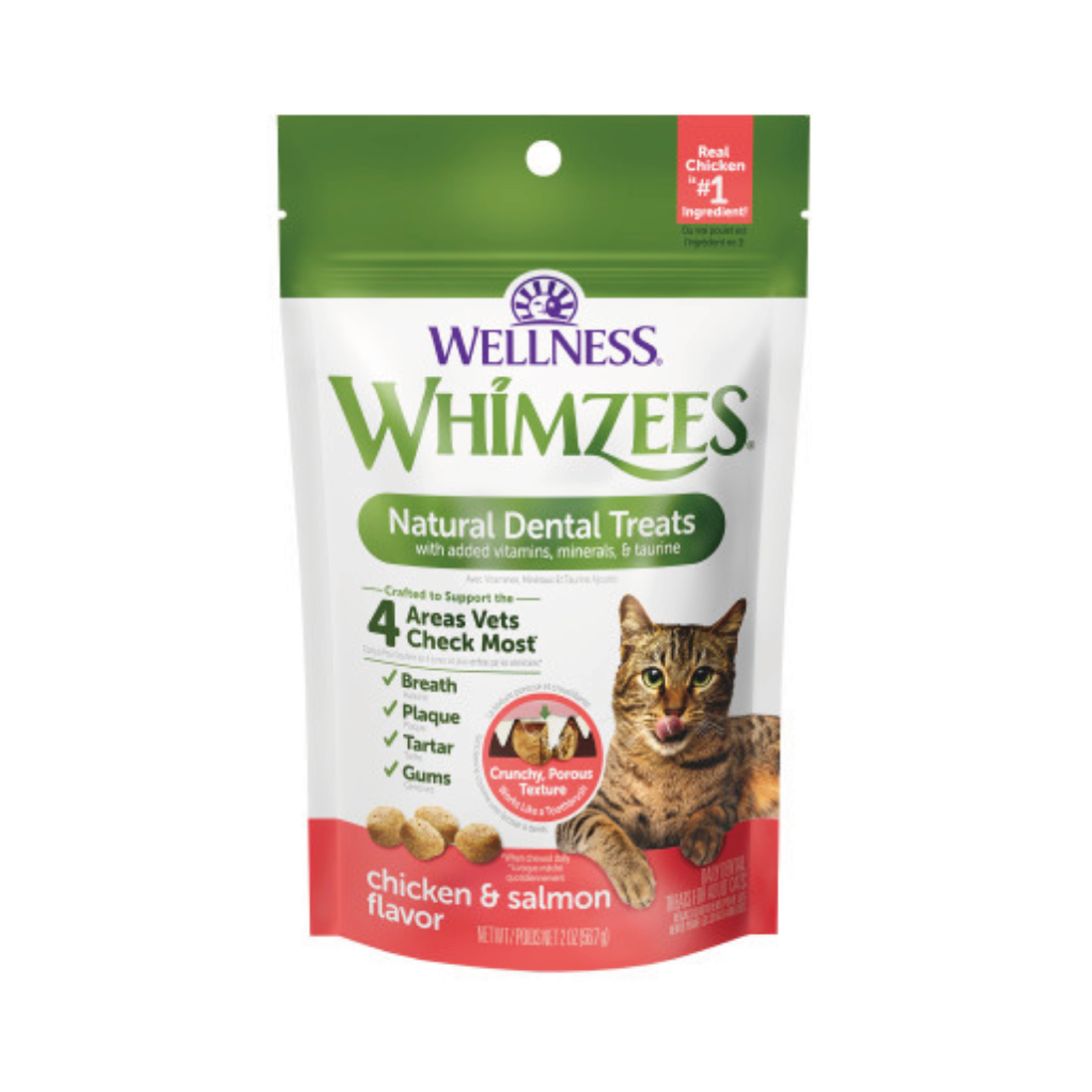 Wellness Whimzees 鮮雞肉+三文魚 貓貓潔齒餅 4.5oz（WHZ0402）