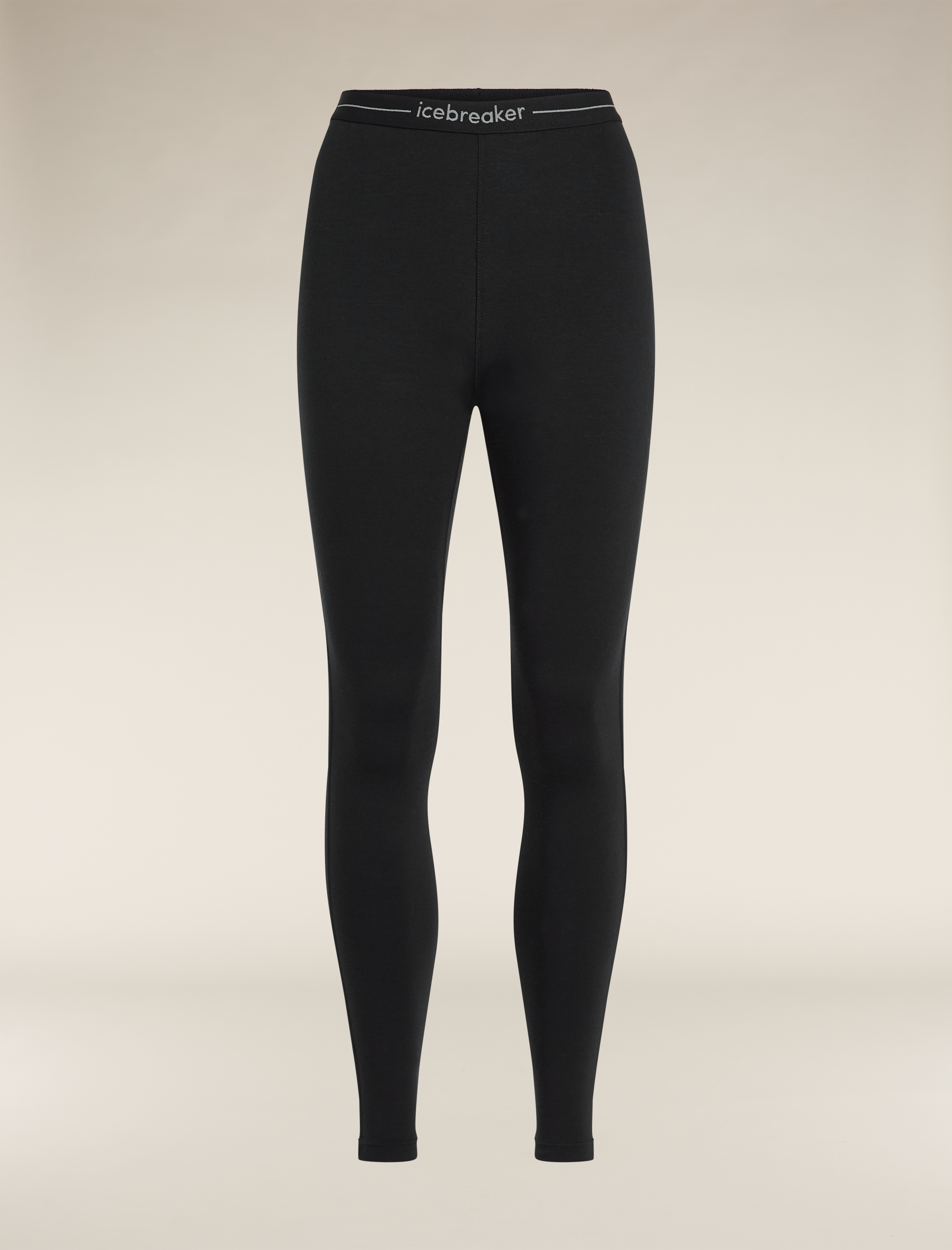icebreaker 女 Core Heavyweight 天絲保暖貼身長褲-黑