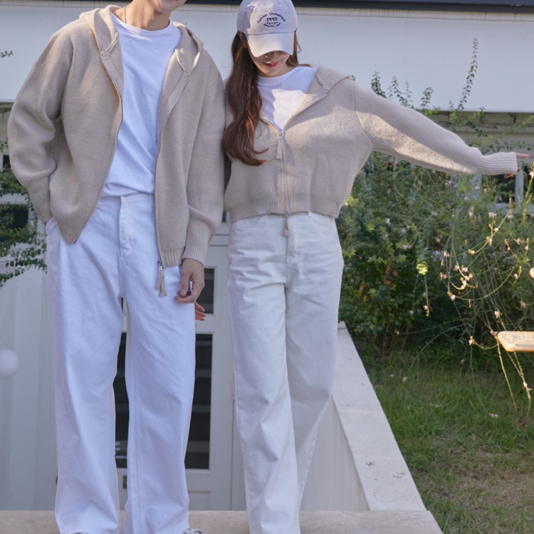 連帽針織羊毛外套/短版