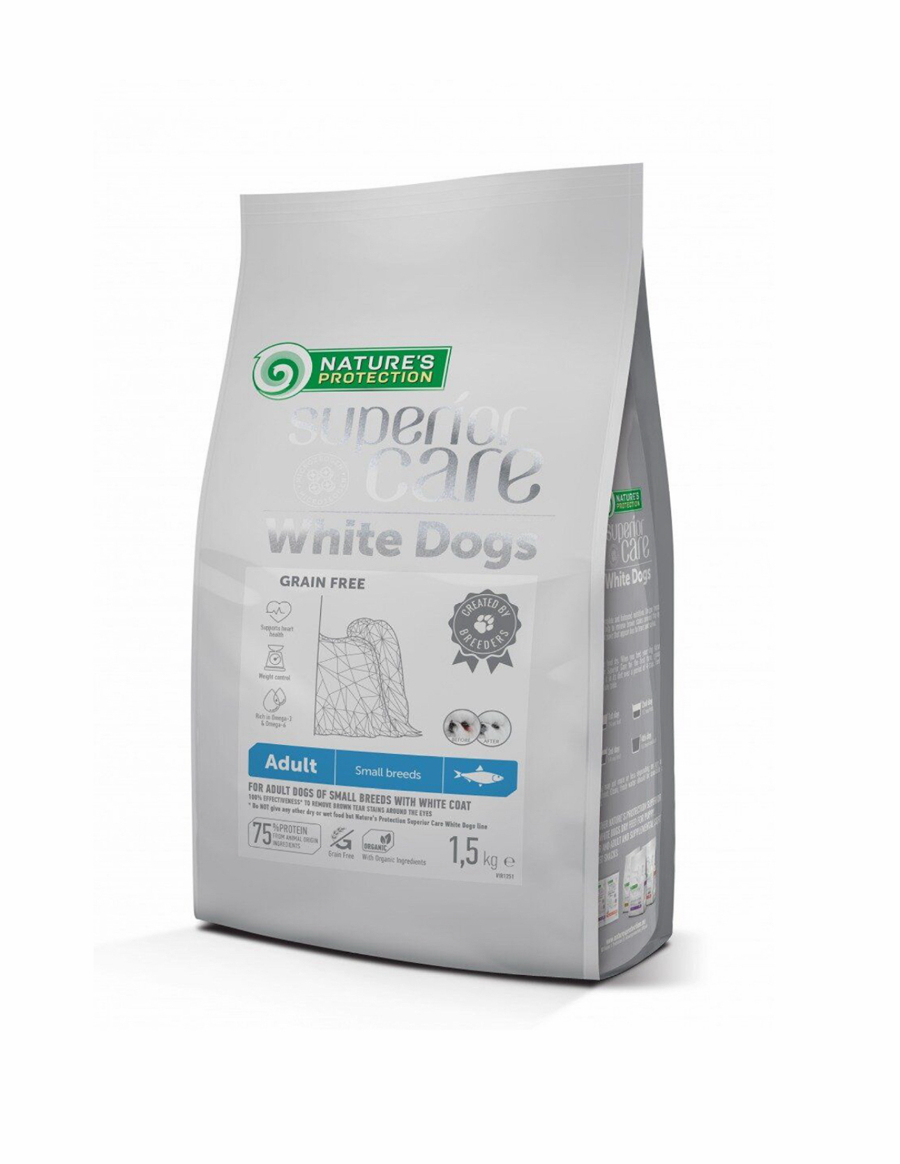 Nature's Protection 去淚痕美毛 低敏鯡魚 無穀物白毛色小型成犬糧 1.5kg（適合10個月或以上）