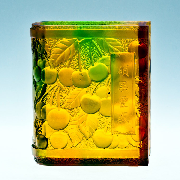 鹿港窯禮品館│居成功的象徵：碩果累累的琉璃筆筒