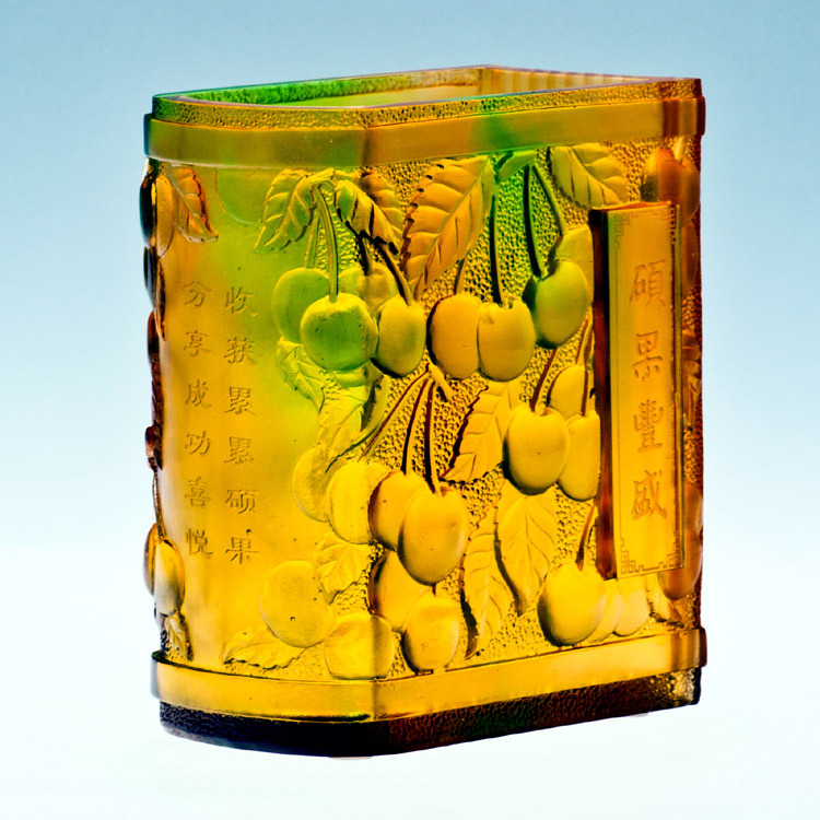 鹿港窯禮品館│居成功的象徵：碩果累累的琉璃筆筒