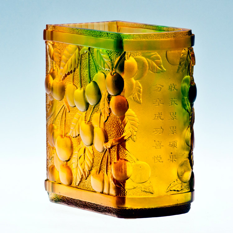 鹿港窯禮品館│居成功的象徵：碩果累累的琉璃筆筒