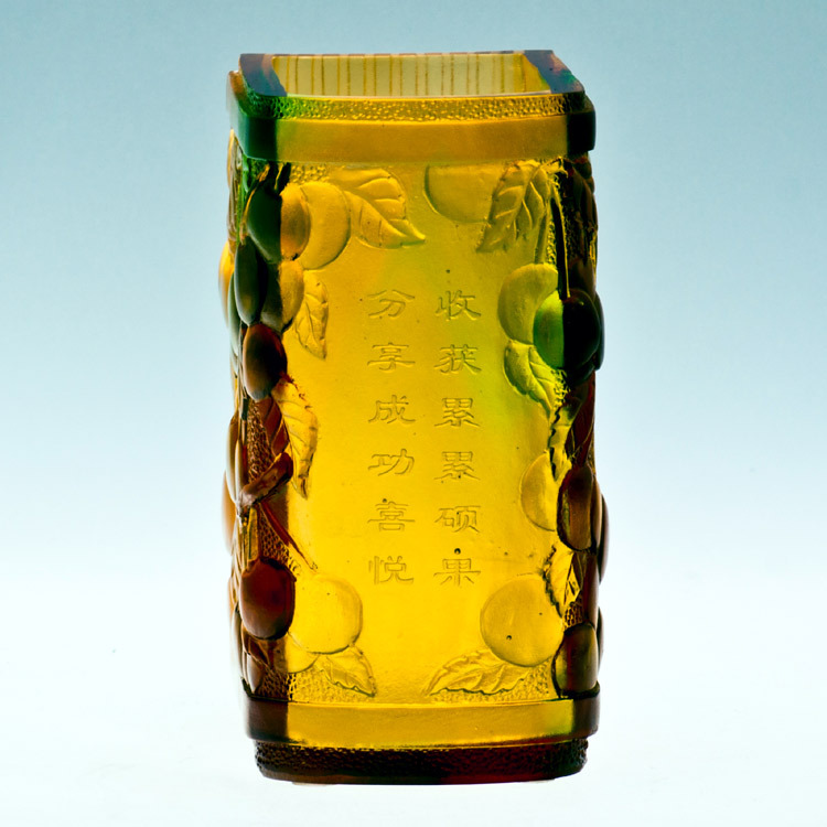 鹿港窯禮品館│居成功的象徵：碩果累累的琉璃筆筒