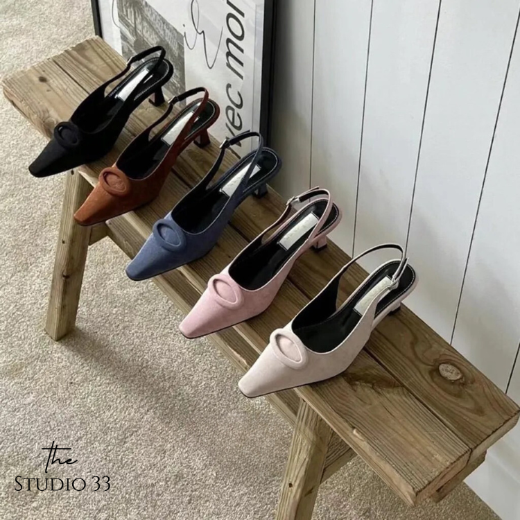 優雅絨面高跟鞋