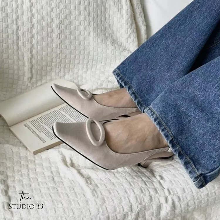 優雅絨面高跟鞋