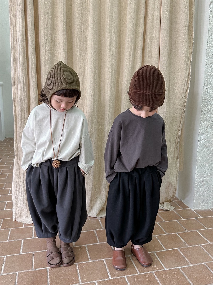 素面百搭捲捲寬鬆薄長T