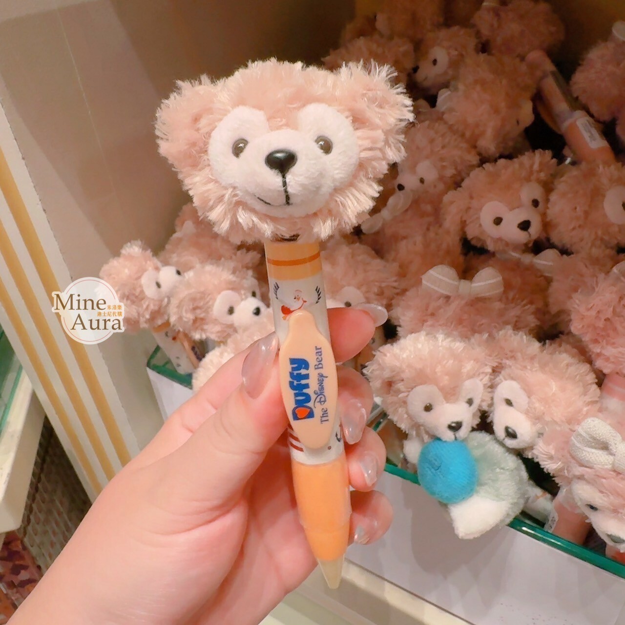 達菲 Duffy 絨毛大頭搖頭 圓珠筆 文具用品 -香港迪士尼樂園