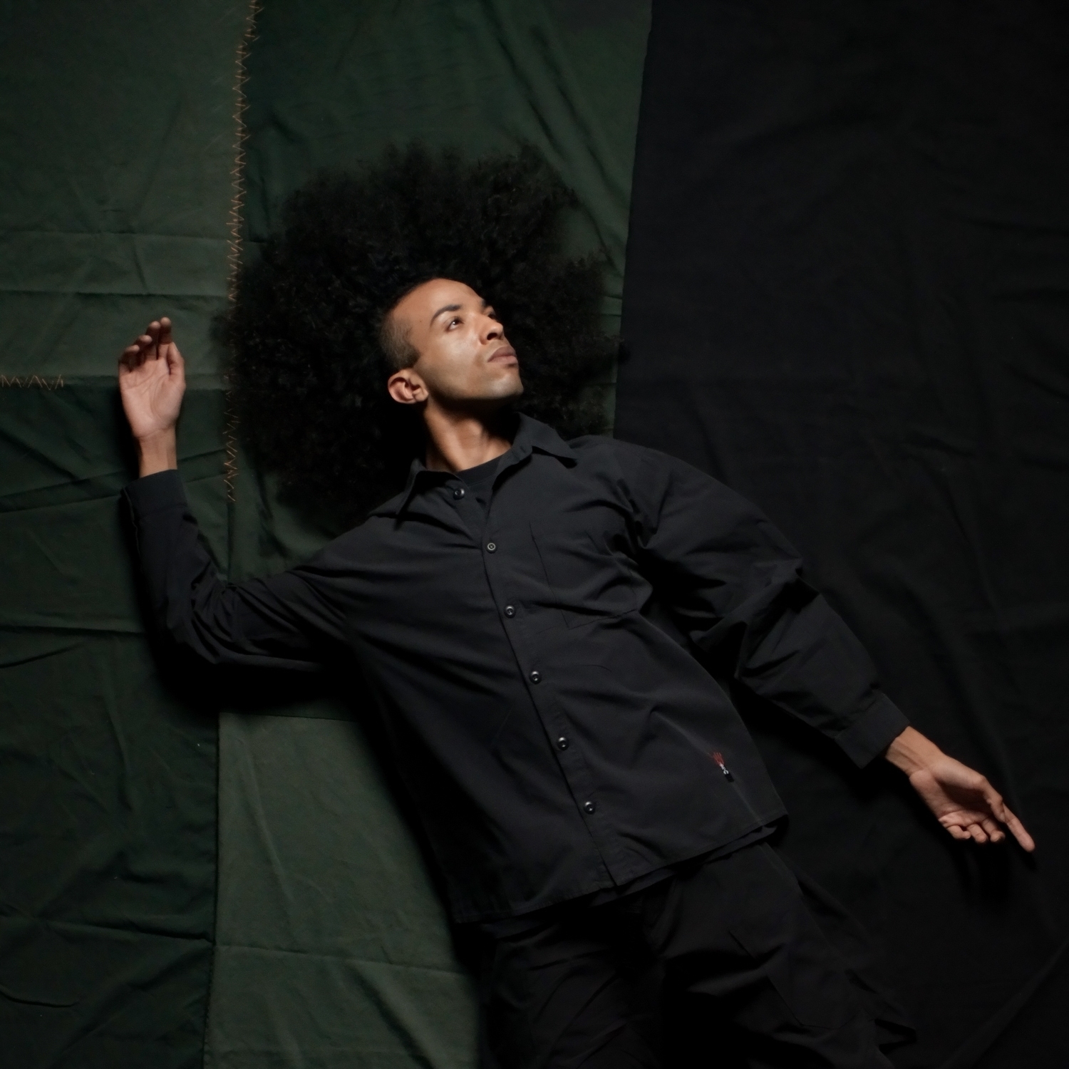 鬚邊單口袋長袖襯衫-特種黑