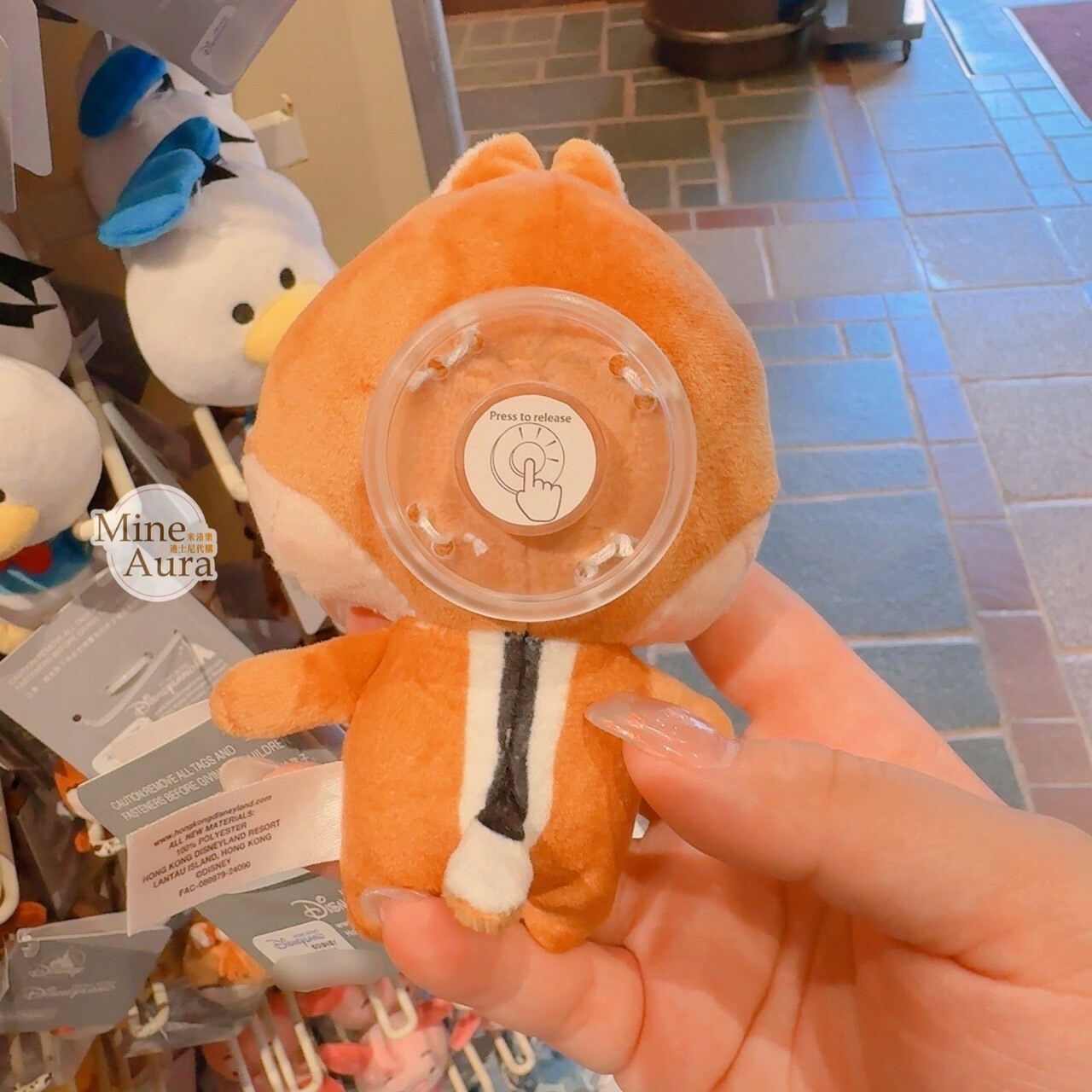 紅鼻 蒂蒂 Dale 絨毛 造型 徽章 PIN 奇奇蒂蒂 Chip 'n Dale -香港迪士尼樂園