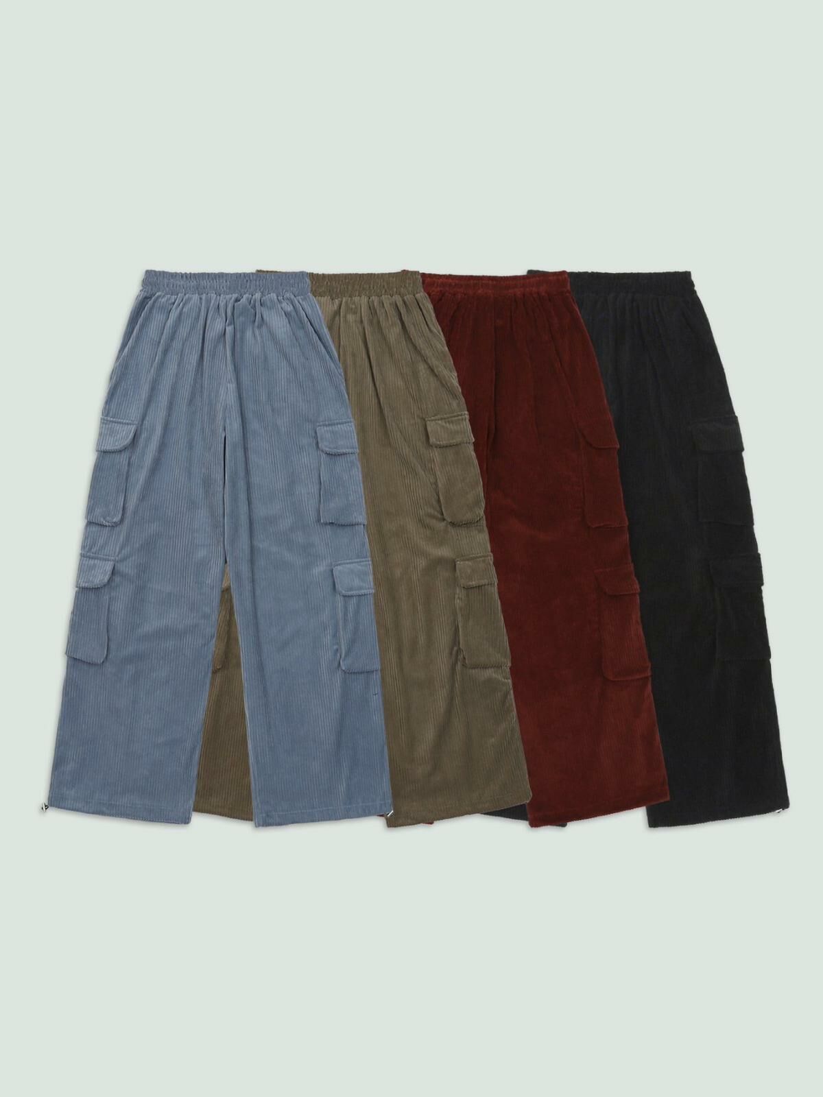 淨色燈心絨工裝鬆身褲 SVXL-037P