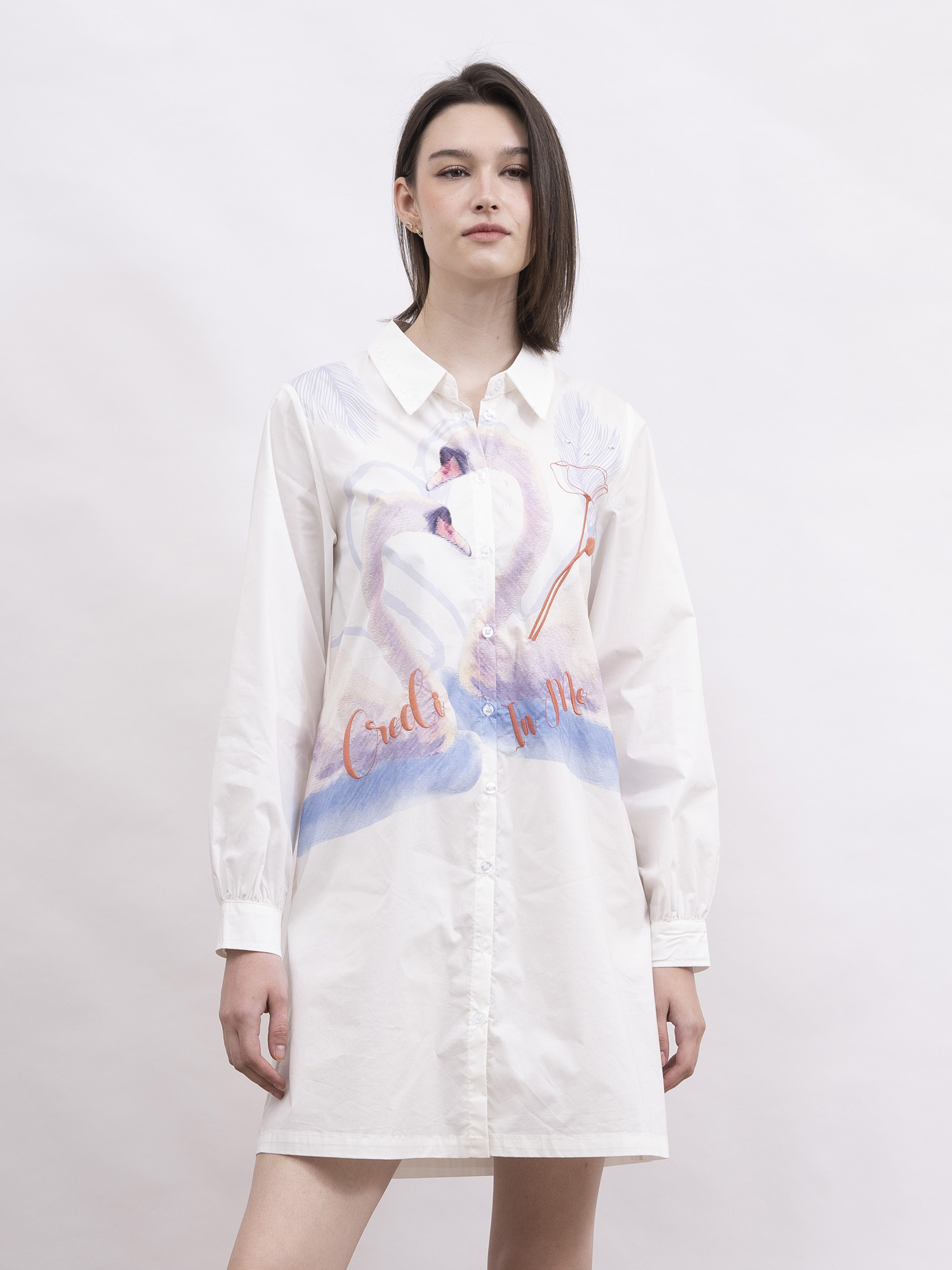 mi-tu 印花恤衫連身裙