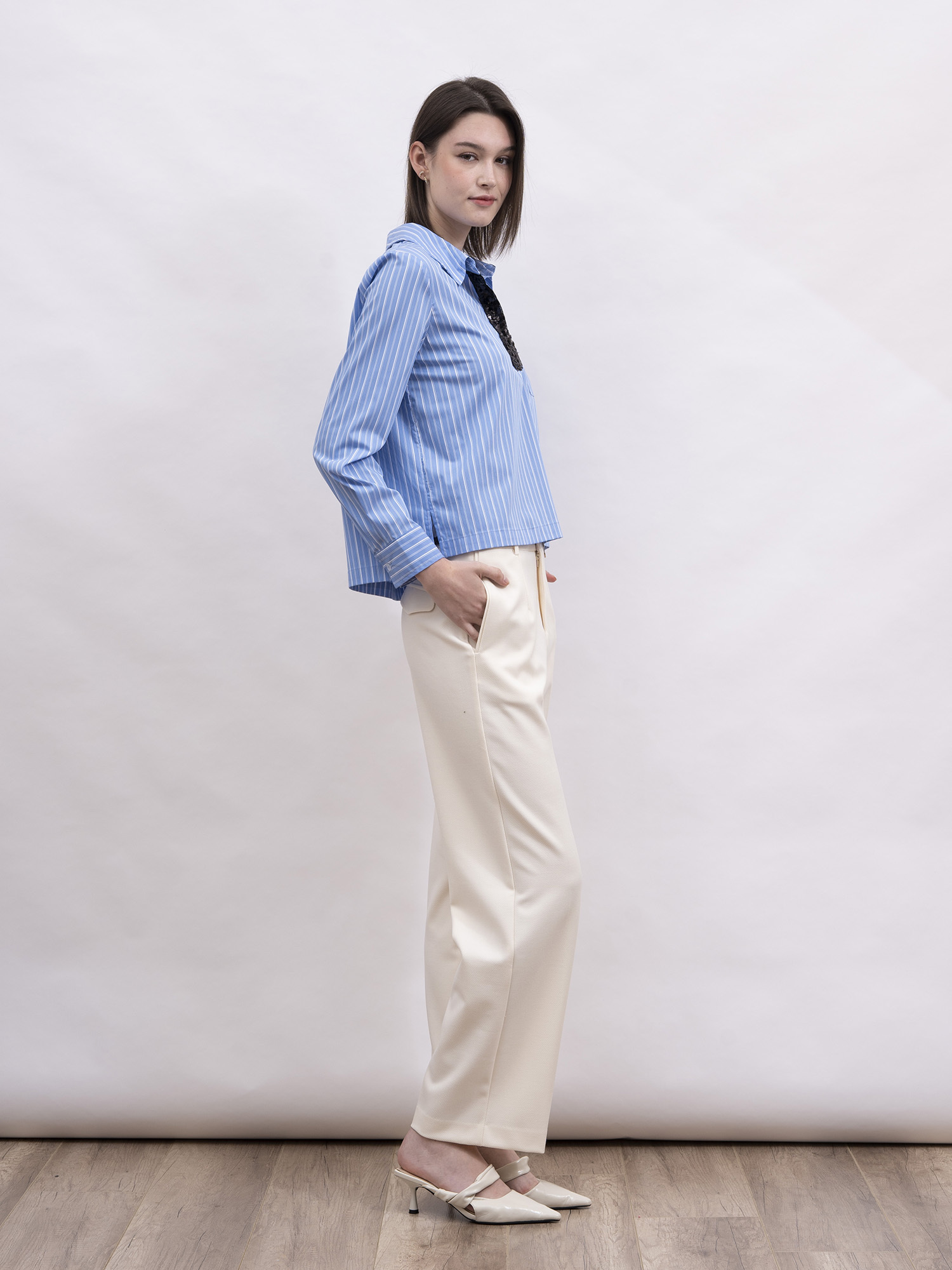 mi-tu 羊毛直腳長褲