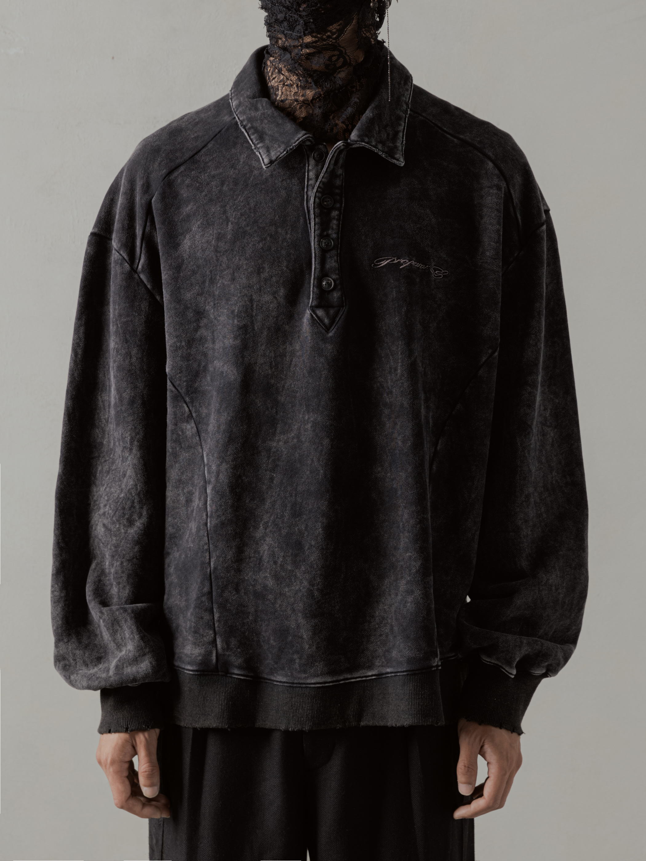 Professor.E Dirt Polo ブラック系 ポロスウェット original.jpg?1727342641