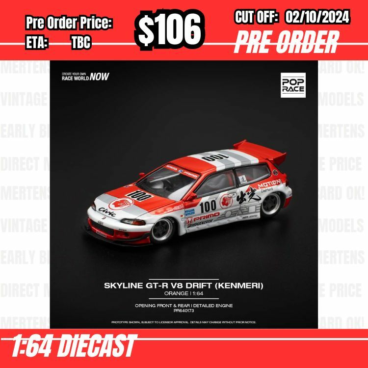 PO-$106 * Pop Race * 1:64 PANDEM CIVIC EG6 v1.5 IDEMITSU MOTION INFINITE [OD26/09]