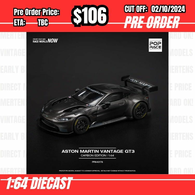 PO-$106 * Pop Race * 1:64 ASTON MARTIN VANTAGE GT3 CARBON EDITION [OD26/09]