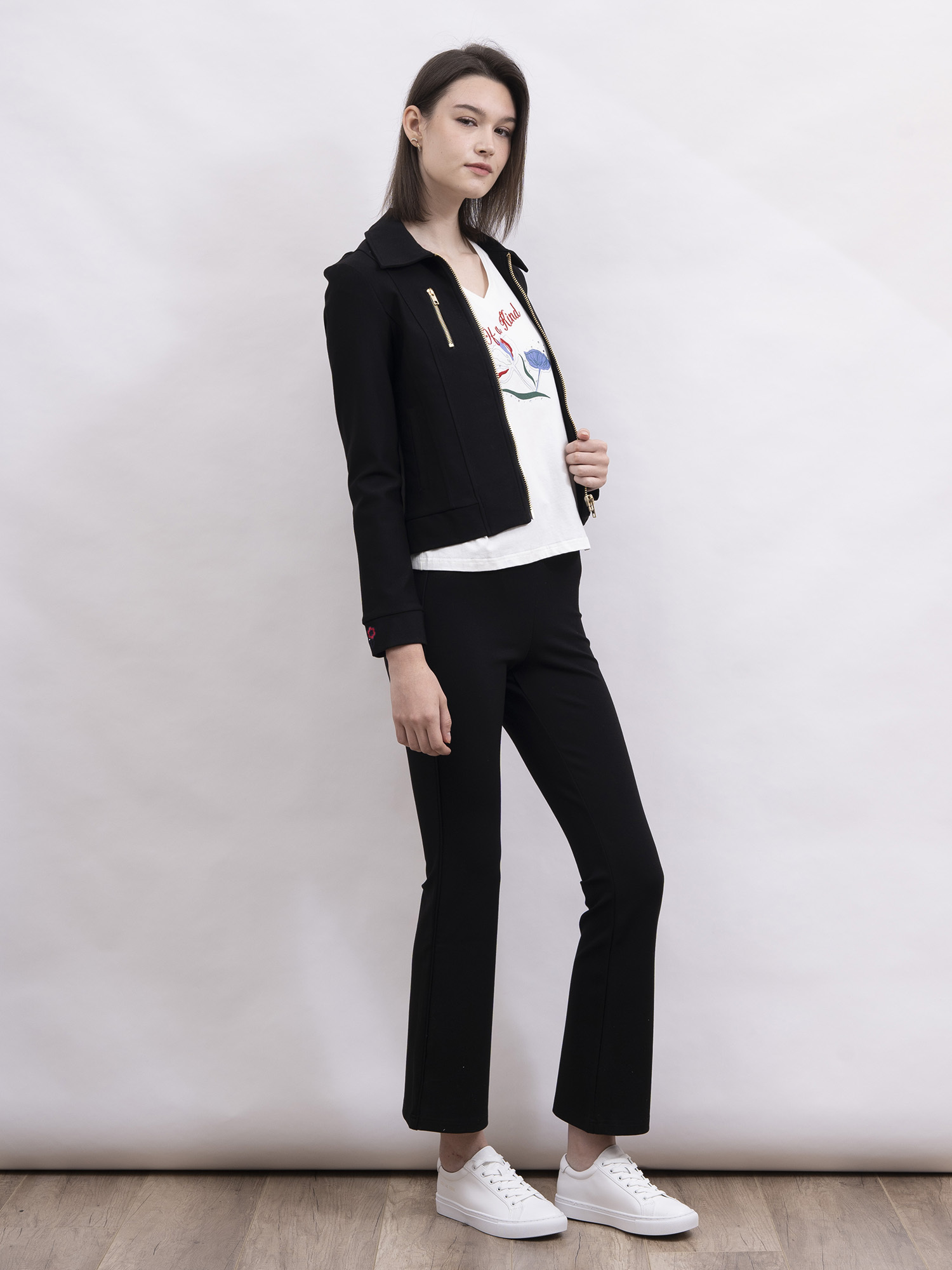 mi-tu 拉鏈翻領外套