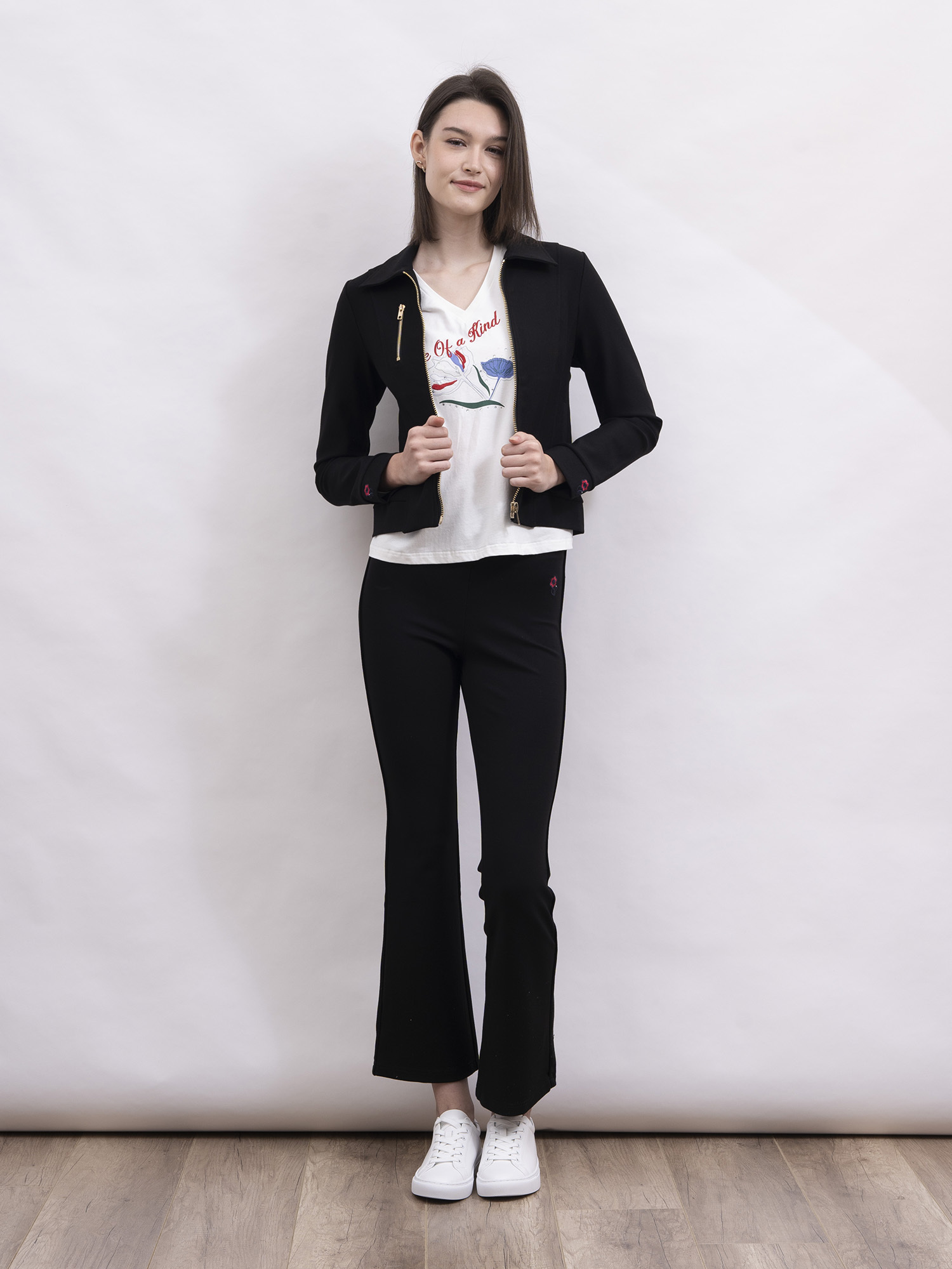 mi-tu 拉鏈翻領外套