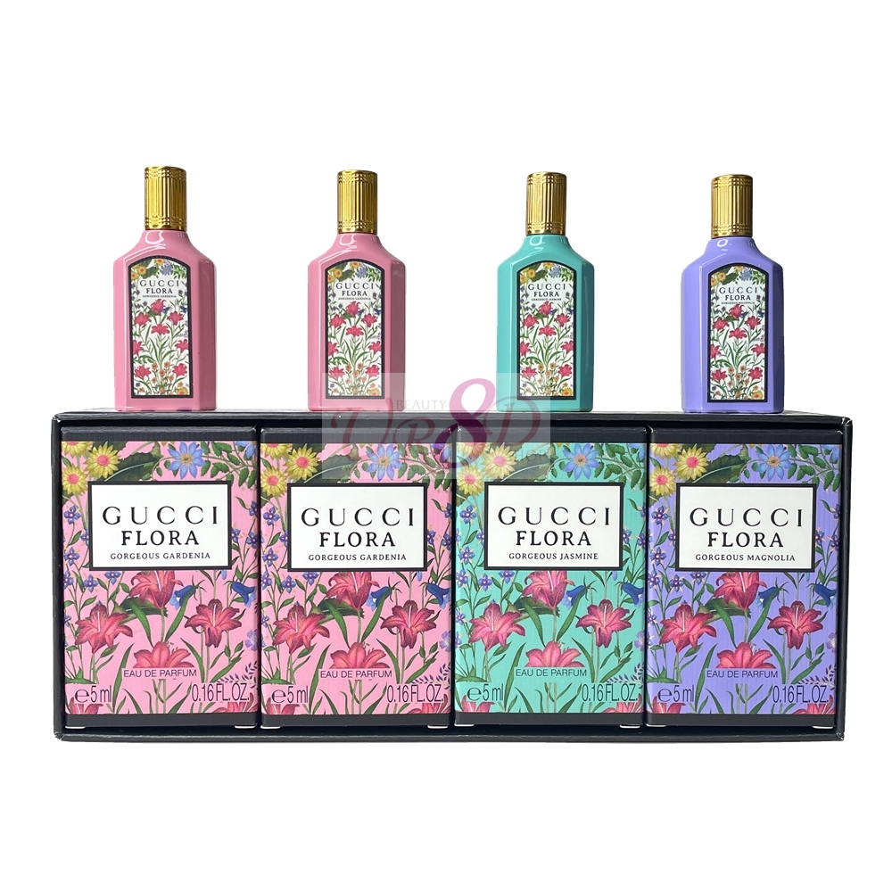 GUCCI Flora 華麗小香禮盒 5ml x 4入組 (梔子花*2、茉莉花、木蘭花)