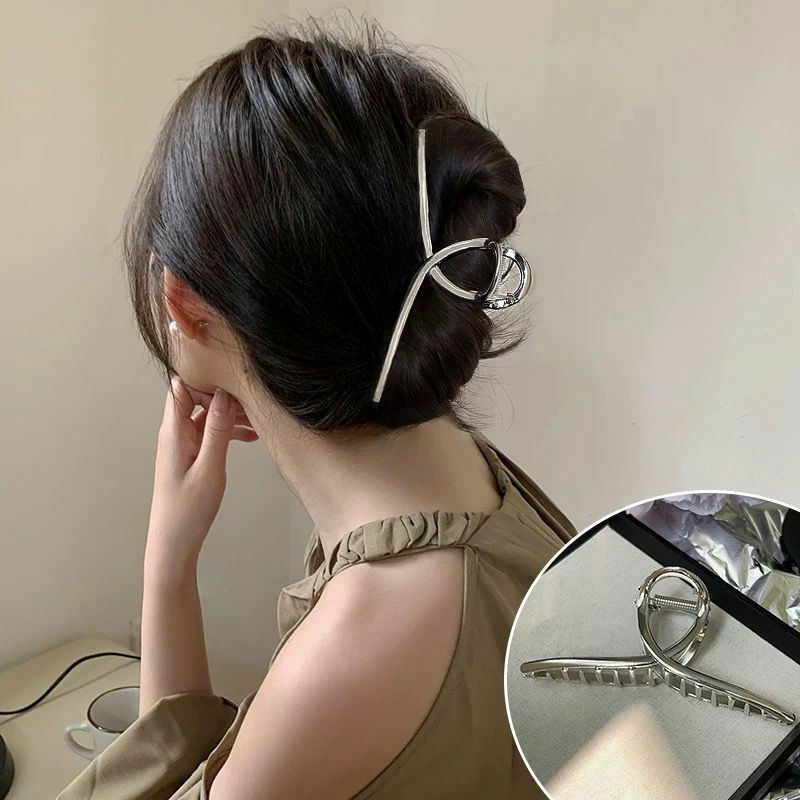 Classic Shiny Crossover Metal Hair Claw