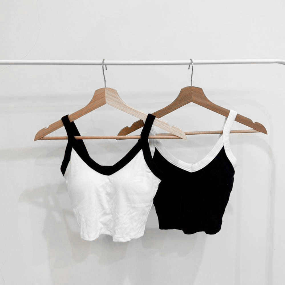 撞色V領bratop（現貨）