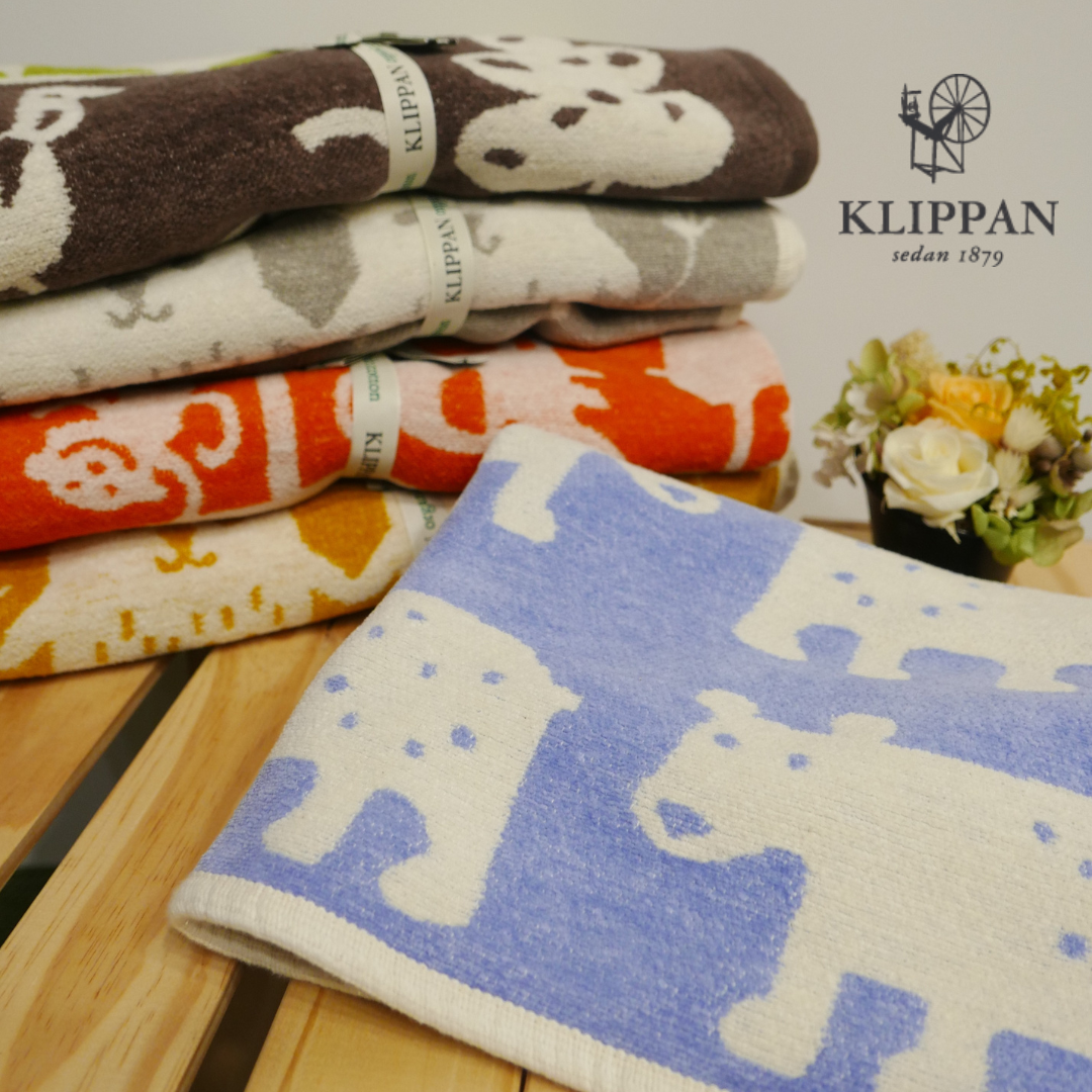 有機棉毯【熊熊藍】-瑞典Klippan