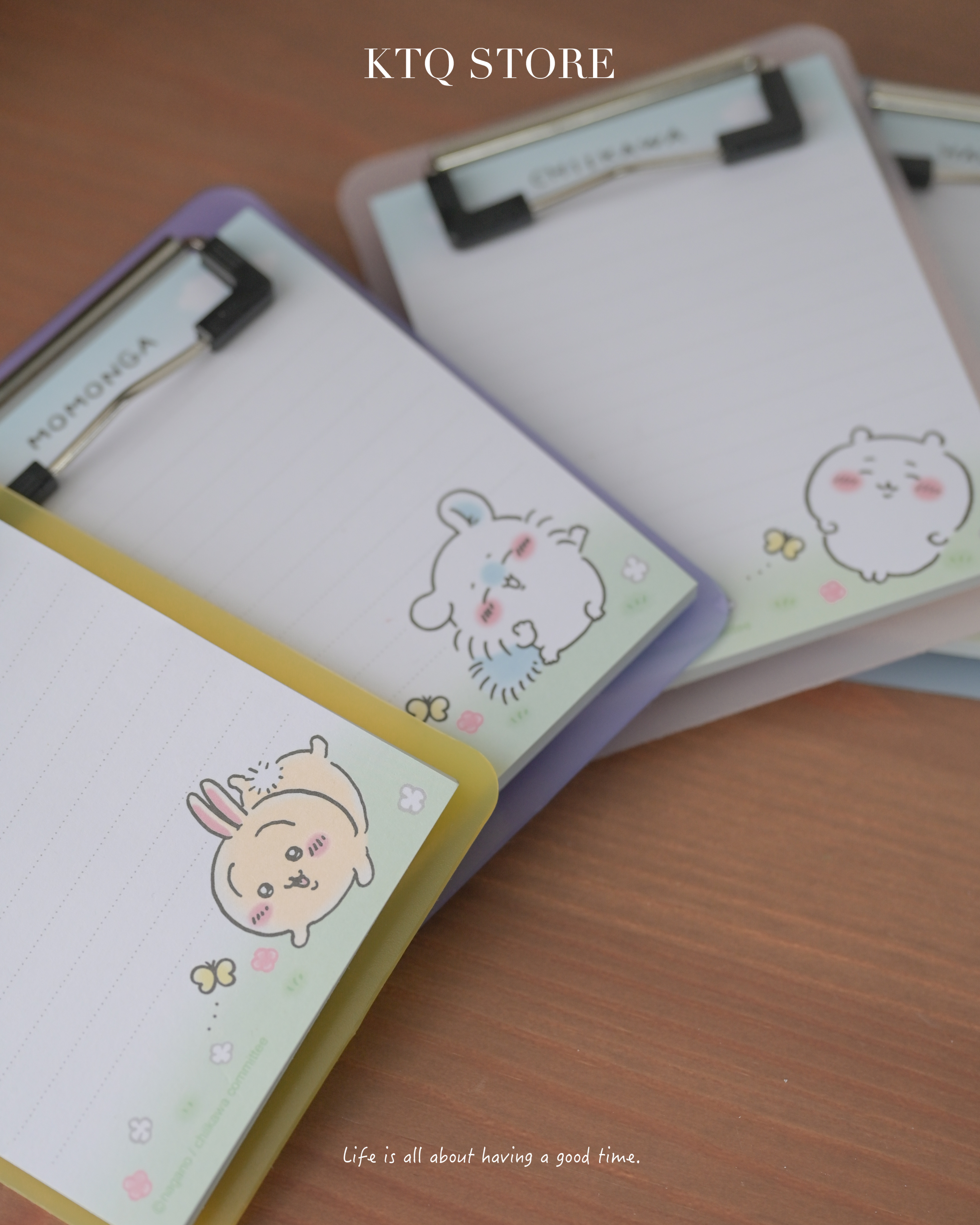 KTQ STORE ‧ 日本 Chiikawa 吉伊卡哇 便利貼版夾 60入 透明文件板