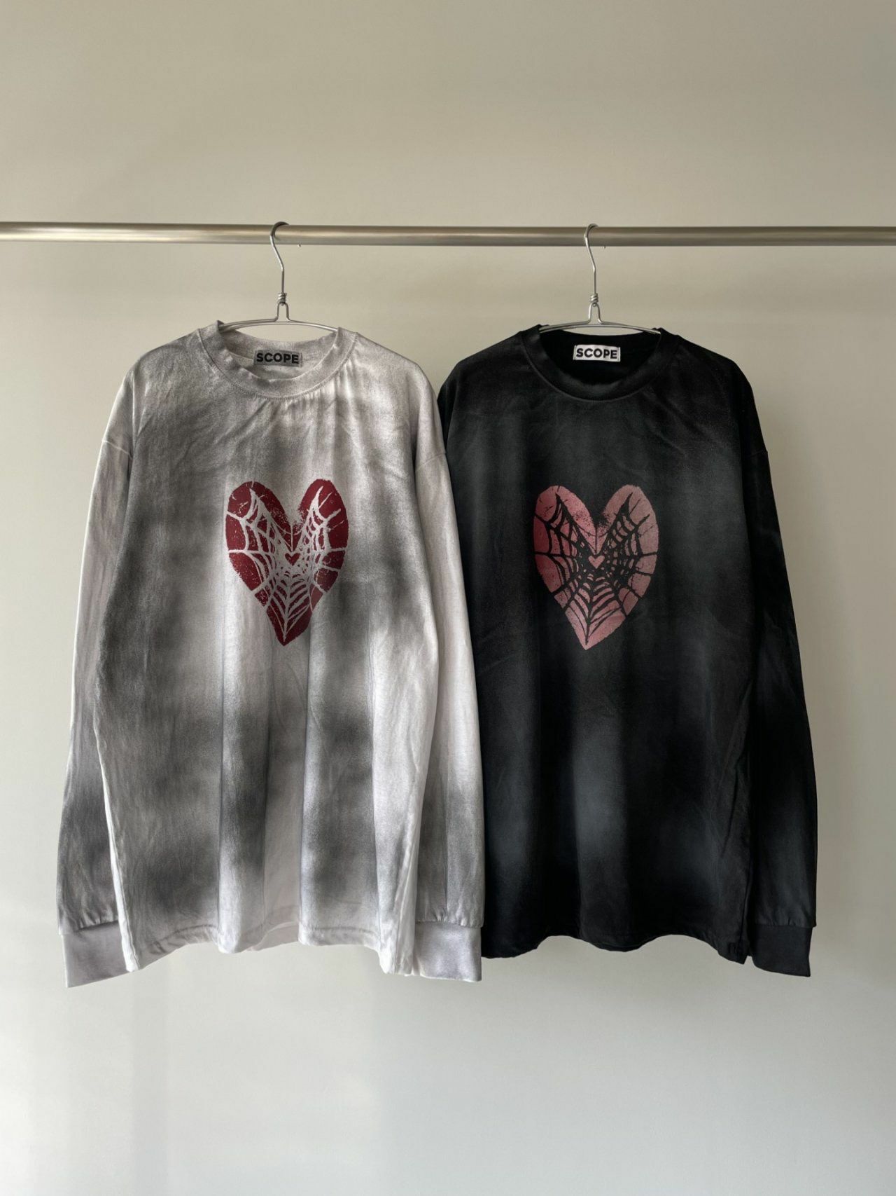 仿污心心圖案長袖衫 SCOPE-062T