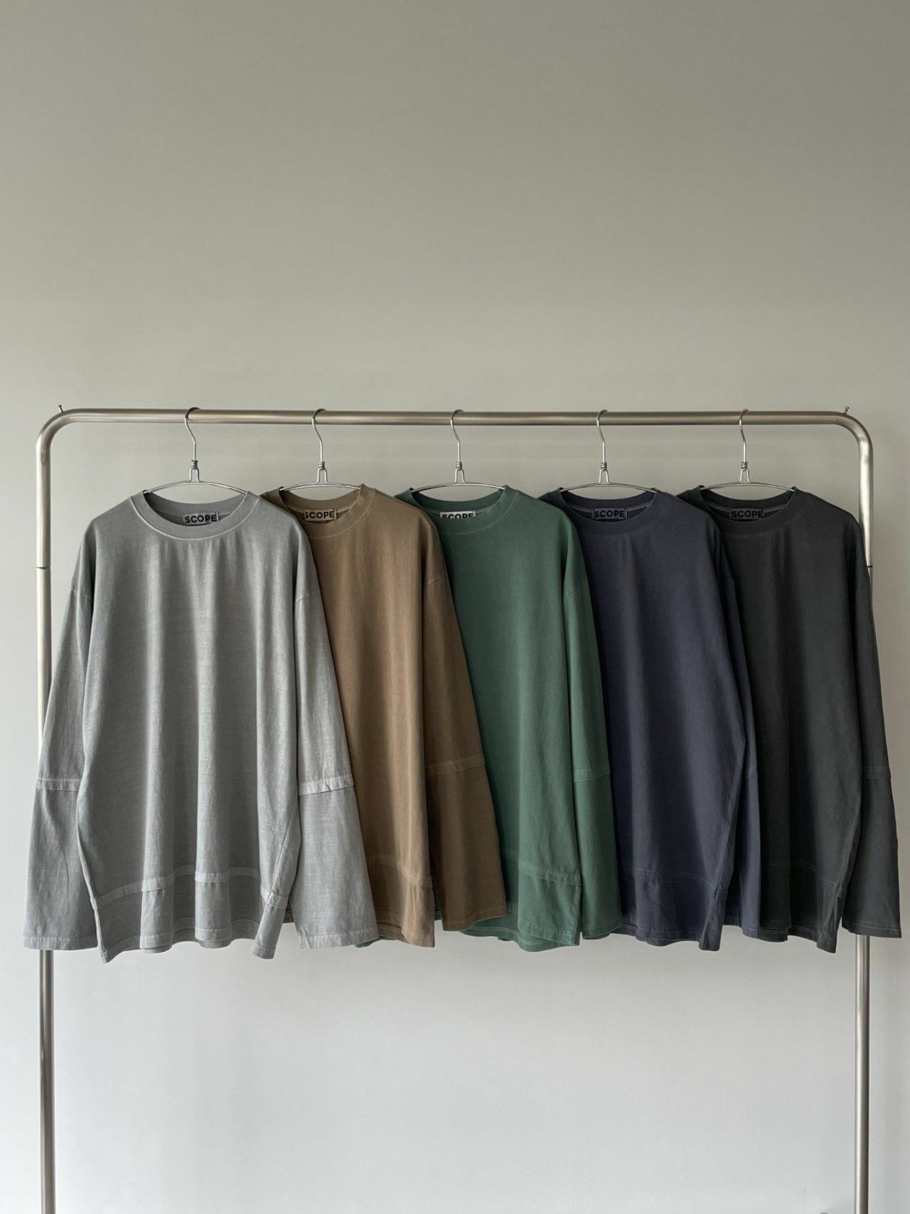 淨色假兩件長袖衫 SCOPE-063T