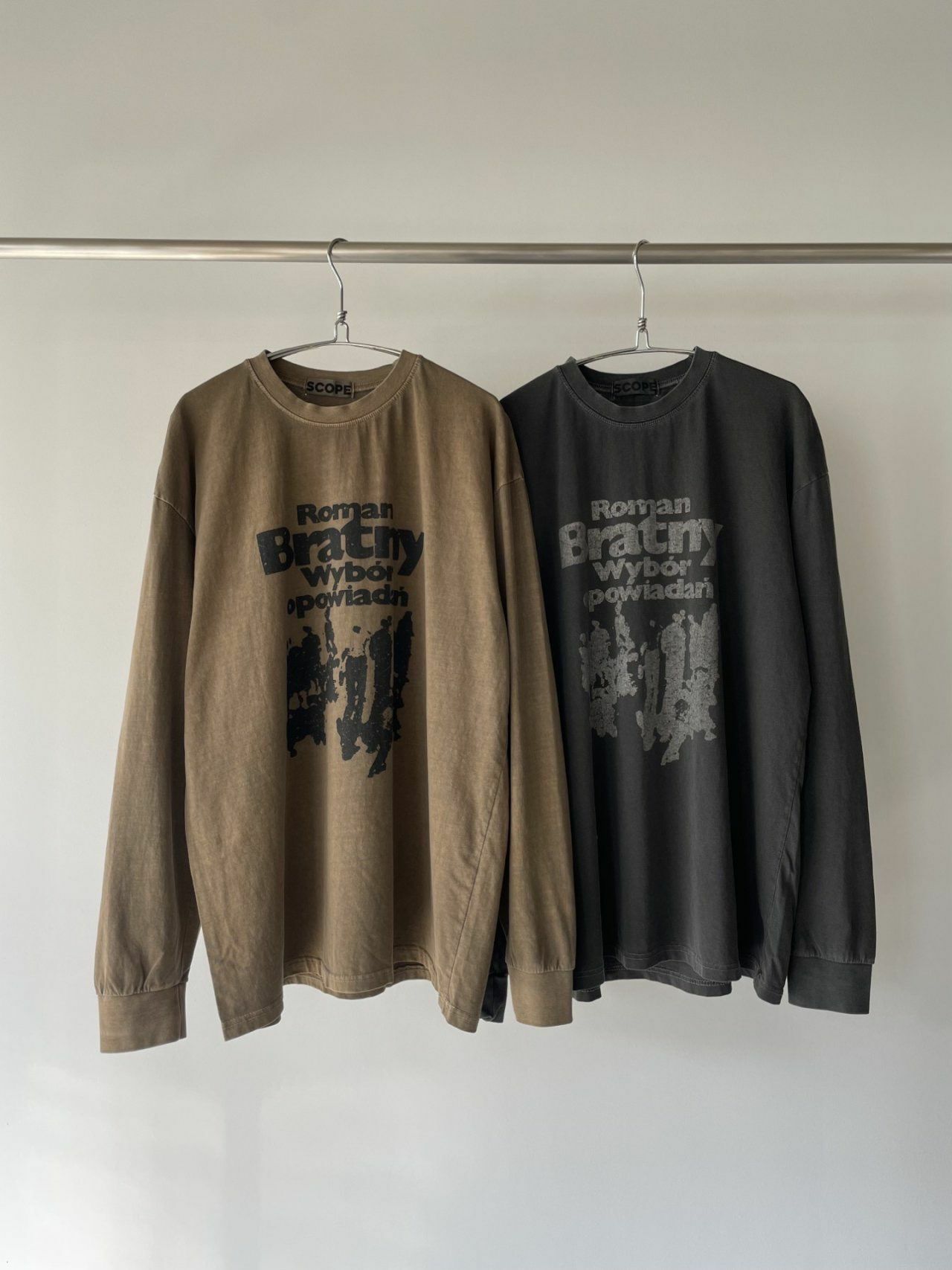 洗水英文字圖案長袖衫 SCOPE-067T