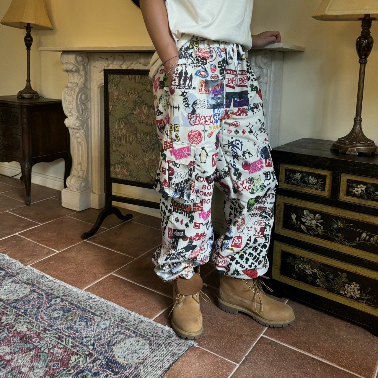 圖案束腳鬆身褲 BY ATTENTION-249P