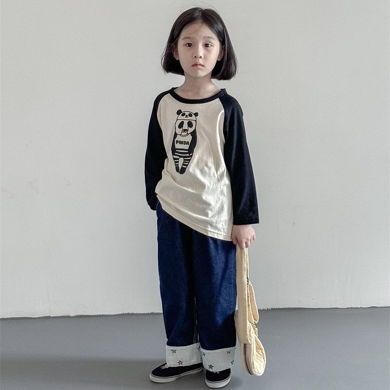 太可愛!條紋貓熊上衣