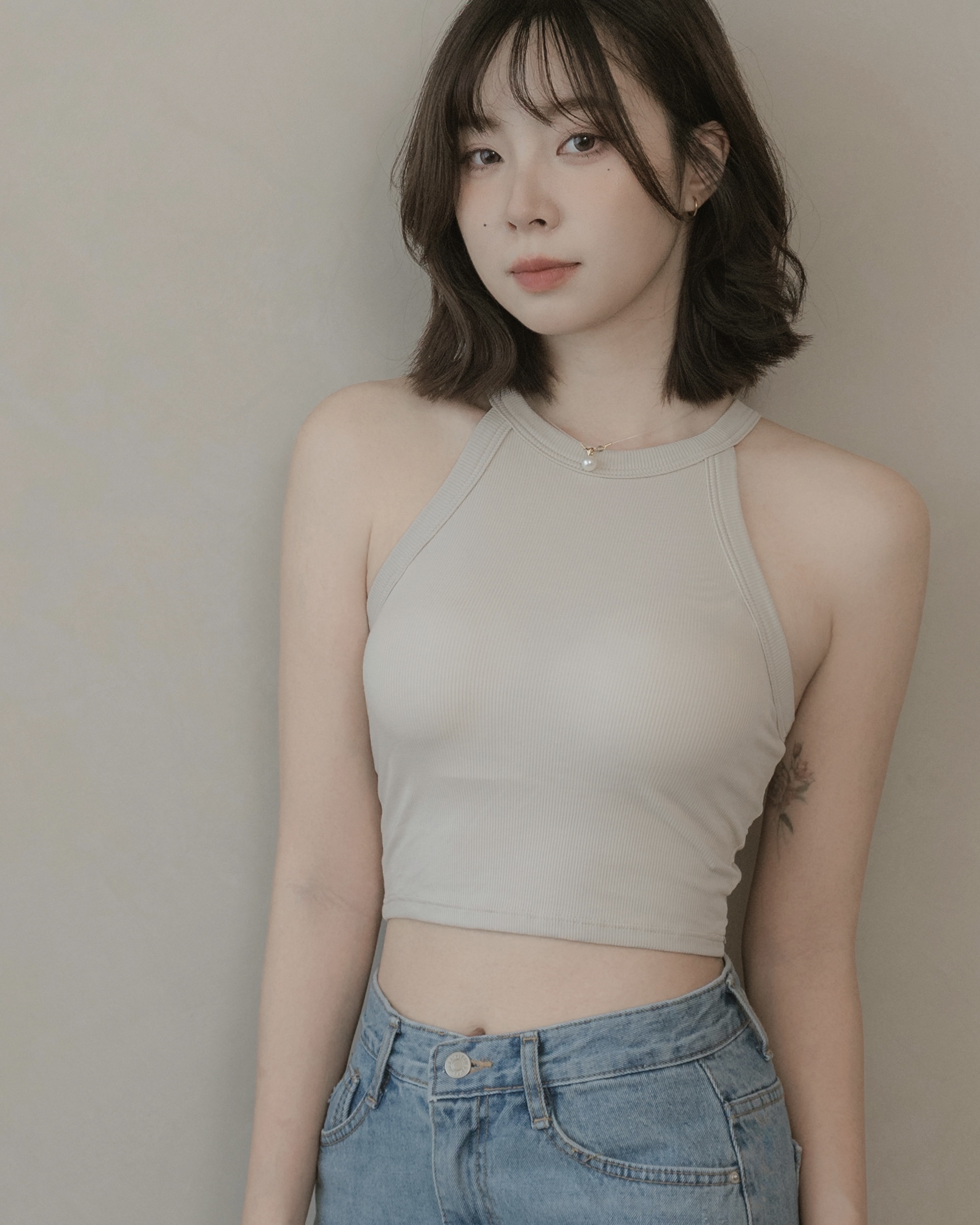 Bra Top 杏色削肩背心上衣│現貨24H出貨【SEASONS】