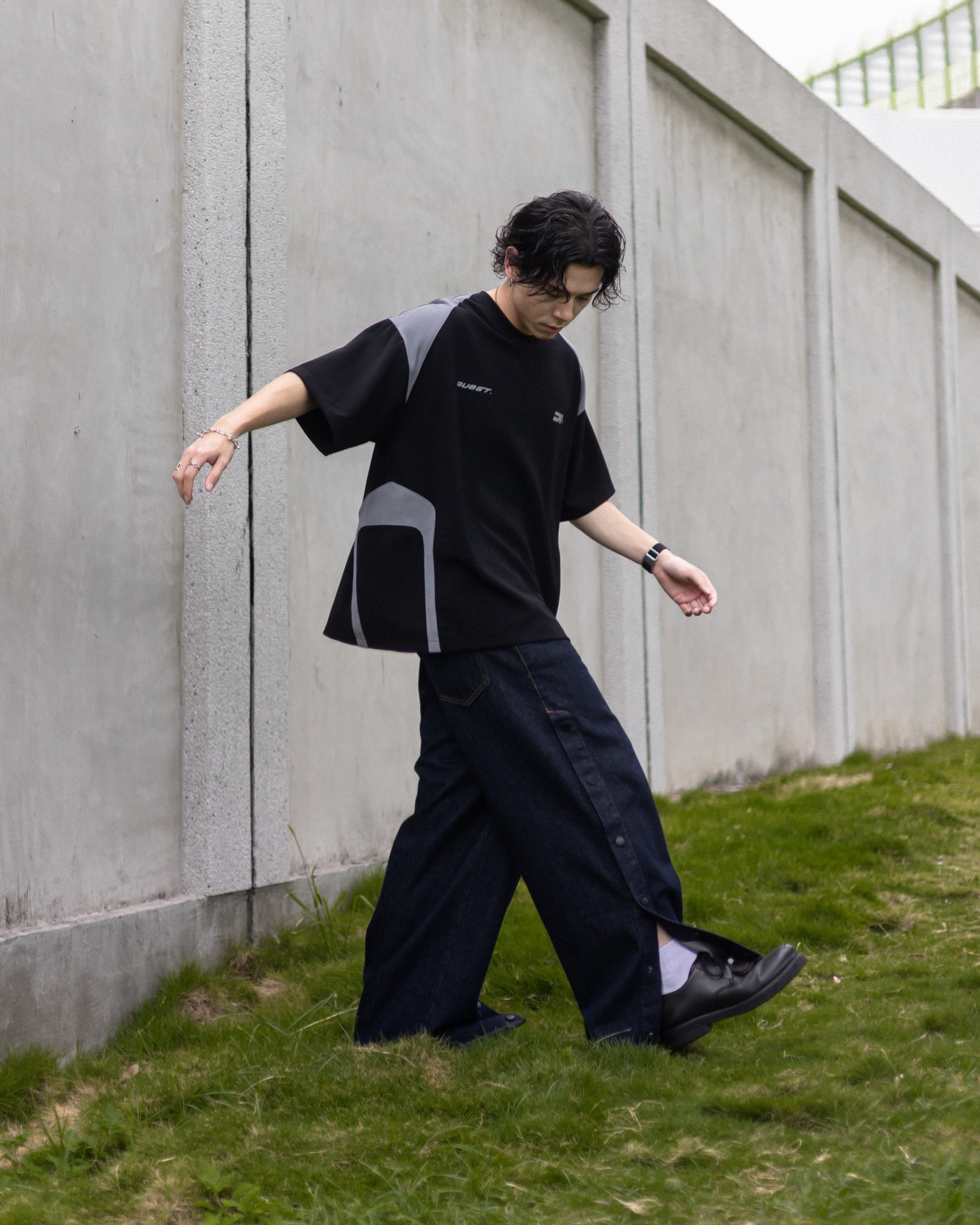 QUEST SPLICING JERSEY SHIRT 拼接機能重磅 上衣 短TEE