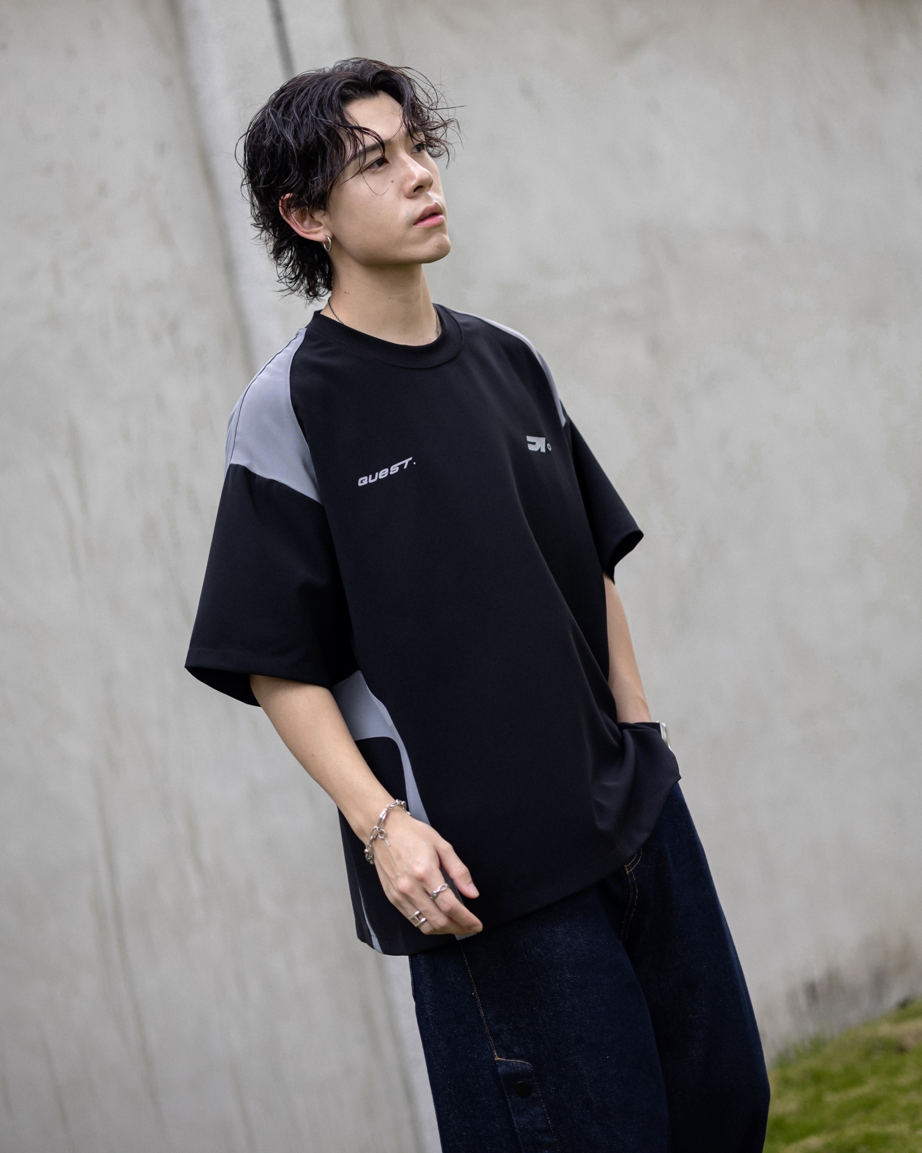 QUEST SPLICING JERSEY SHIRT 拼接機能重磅 上衣 短TEE