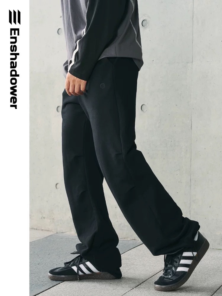 ENshadower隱蔽者 簡約刺繡LOGO垂墜直筒長褲