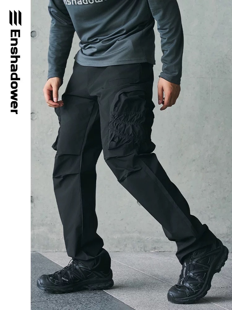 ENshadower隱蔽者 抽褶口袋工裝直筒褲