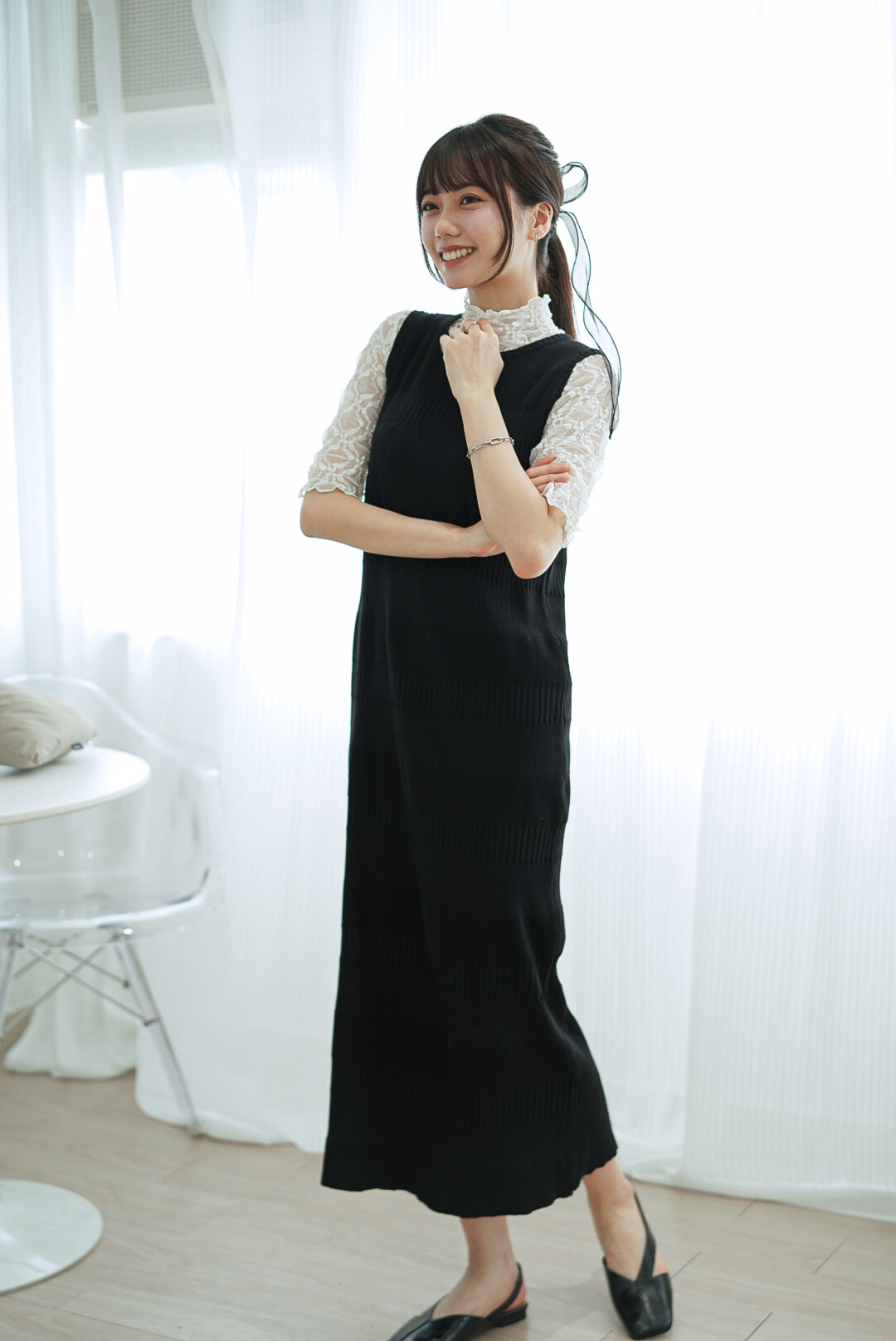 粗幼坑紋理針織背心裙 - OP43323