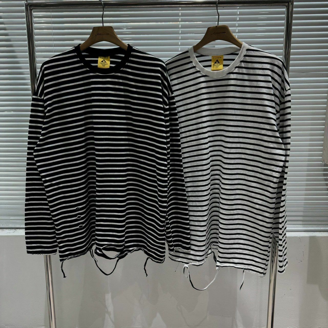 破邊橫間長袖衫 BY ATTENTION-258T