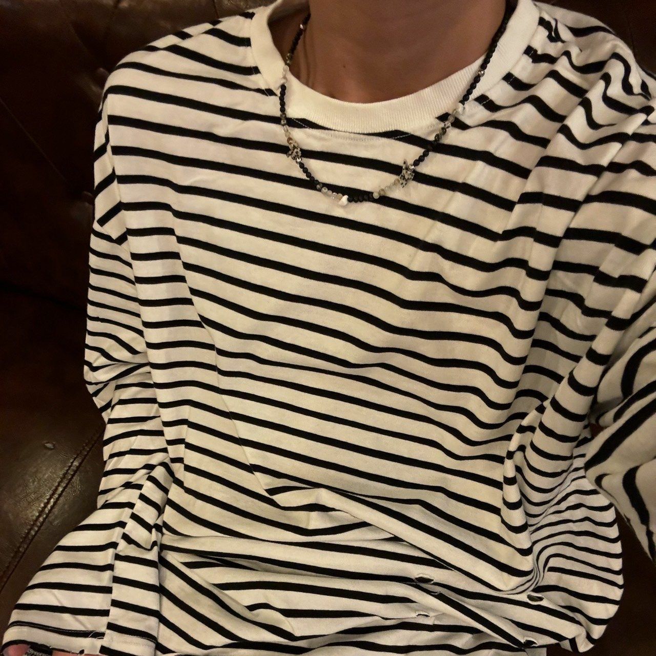 破邊橫間長袖衫 BY ATTENTION-258T