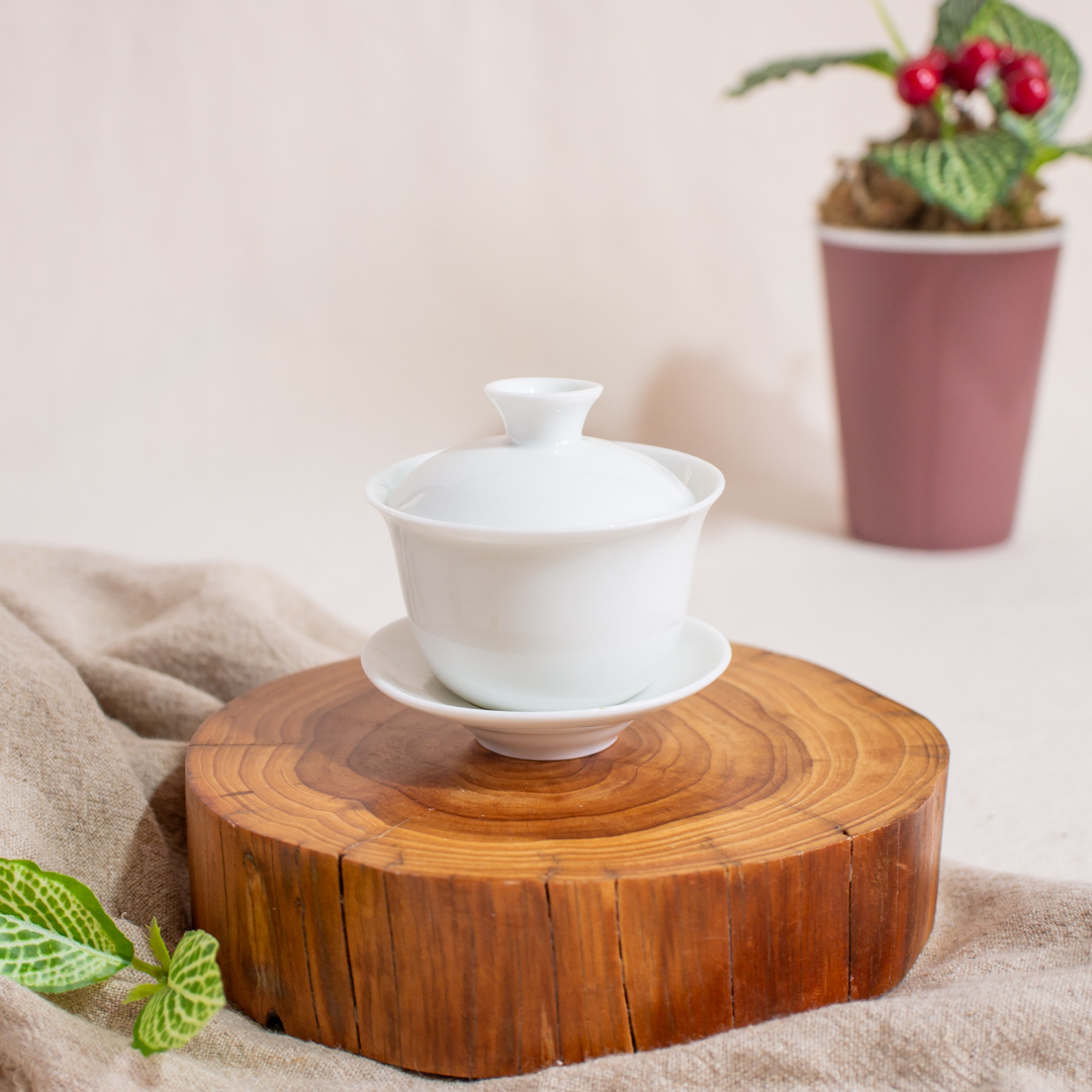 影青釉白瓷小蓋杯