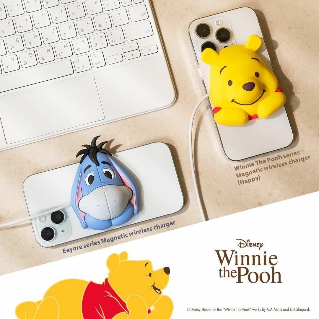 InfoThink 小熊維尼系列磁吸充電盤(開心)  屹耳系列磁吸充電盤 小熊維尼 WINNIE THE POOH 電話配件 叉電器 快充 I PHONE16