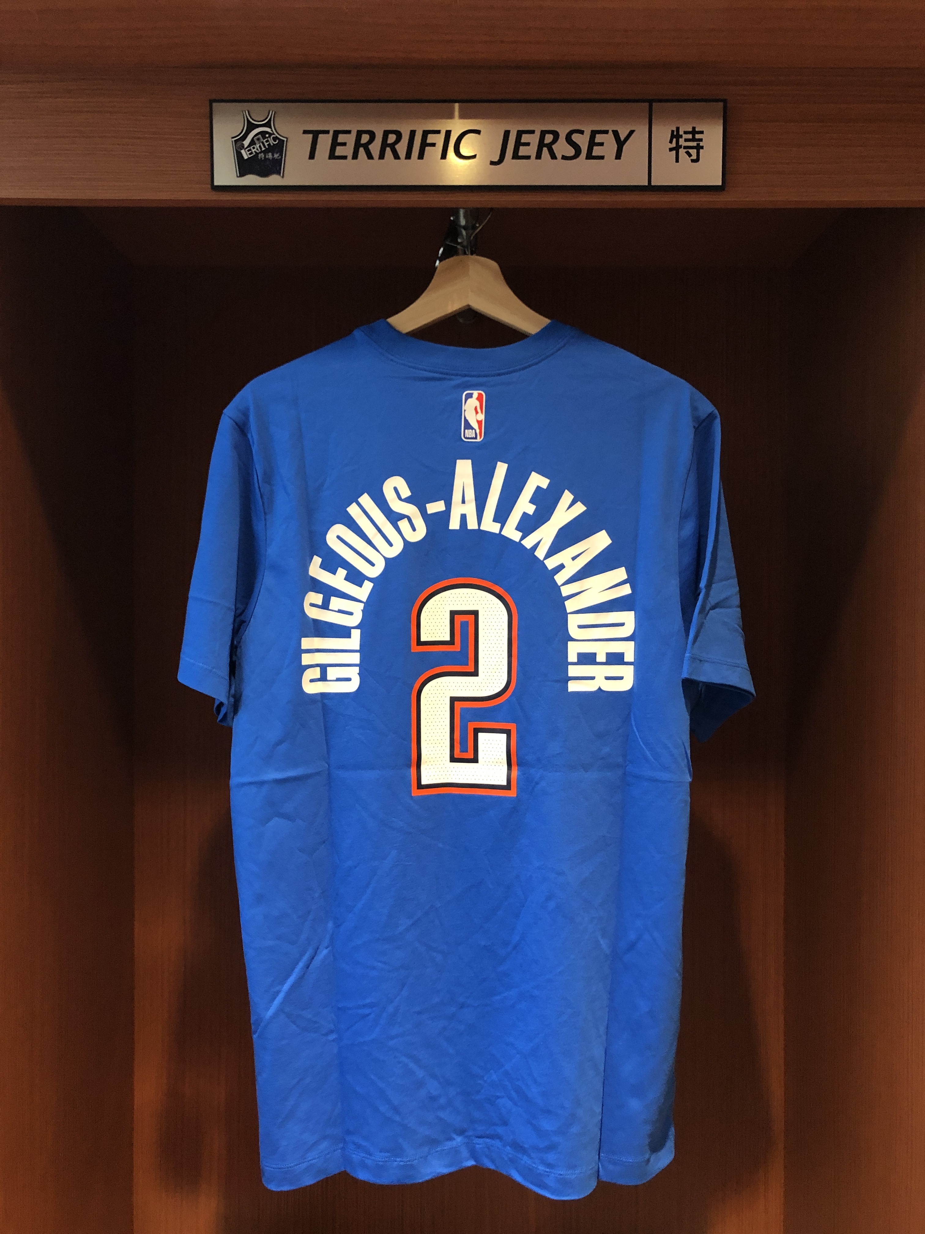 NBA短袖 Shai Gilgeous-Alexander 奧克拉荷馬雷霆藍 Icon Nike Player Name Tee 棉質 短袖 全新