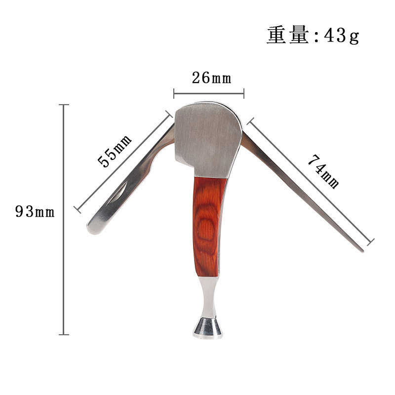 【煙斗配件】煙斗專用、壓棒/通針/刮刀、不鏽鋼/紅木、三合一煙刀