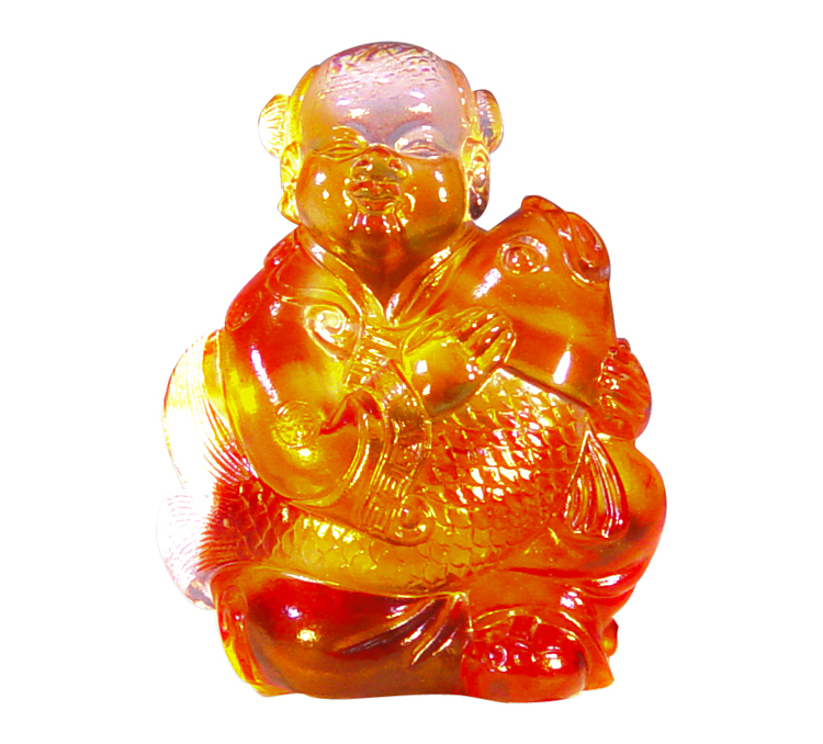 鹿港窯禮品館│居家開運琉璃琉璃-擺飾 吉慶有餘 五谷豐收